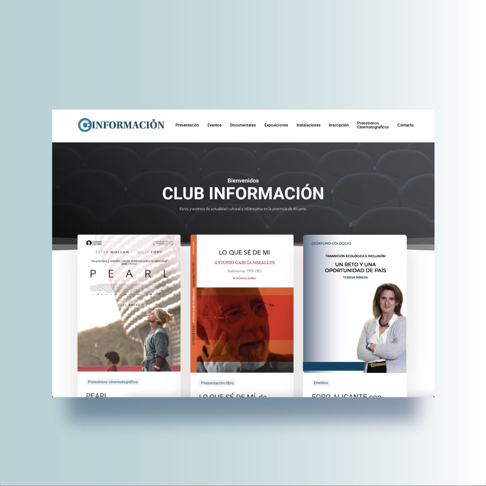 Diseño y programación web Club Información