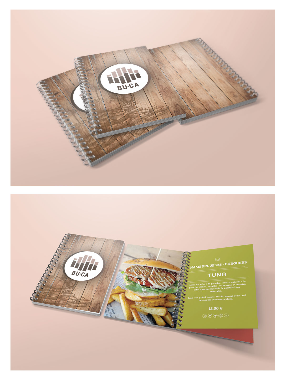 Diseño carta restaurante BUCA